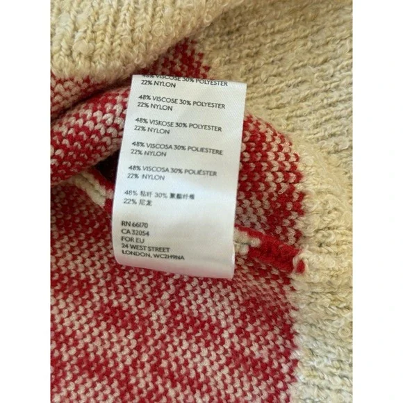 URBAN OUTFITTERS BDG Jordie HELLO Jacquard Sweater Vest Red Multi Small Festive - Picture 7 of 7